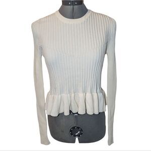Derek‎ Lam IO Crosby white ribbed sweater top size medium